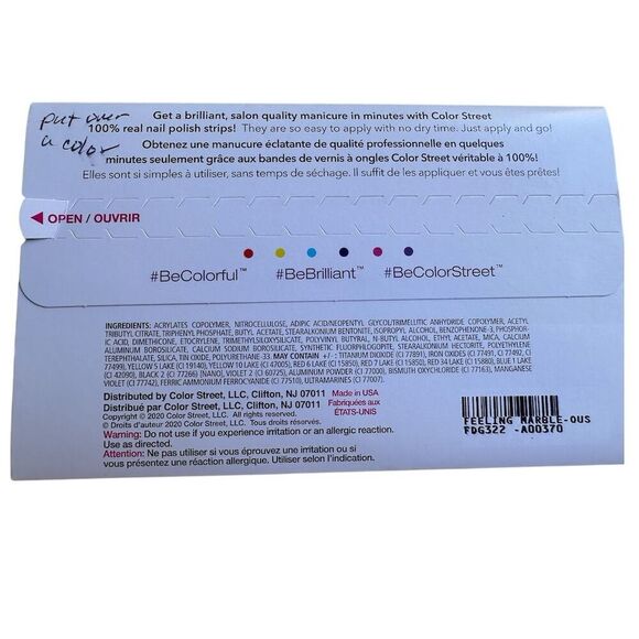Color Street Nail Polish Strips Feeling Marble-ous Multicolor Glitter - Picture 3 of 3